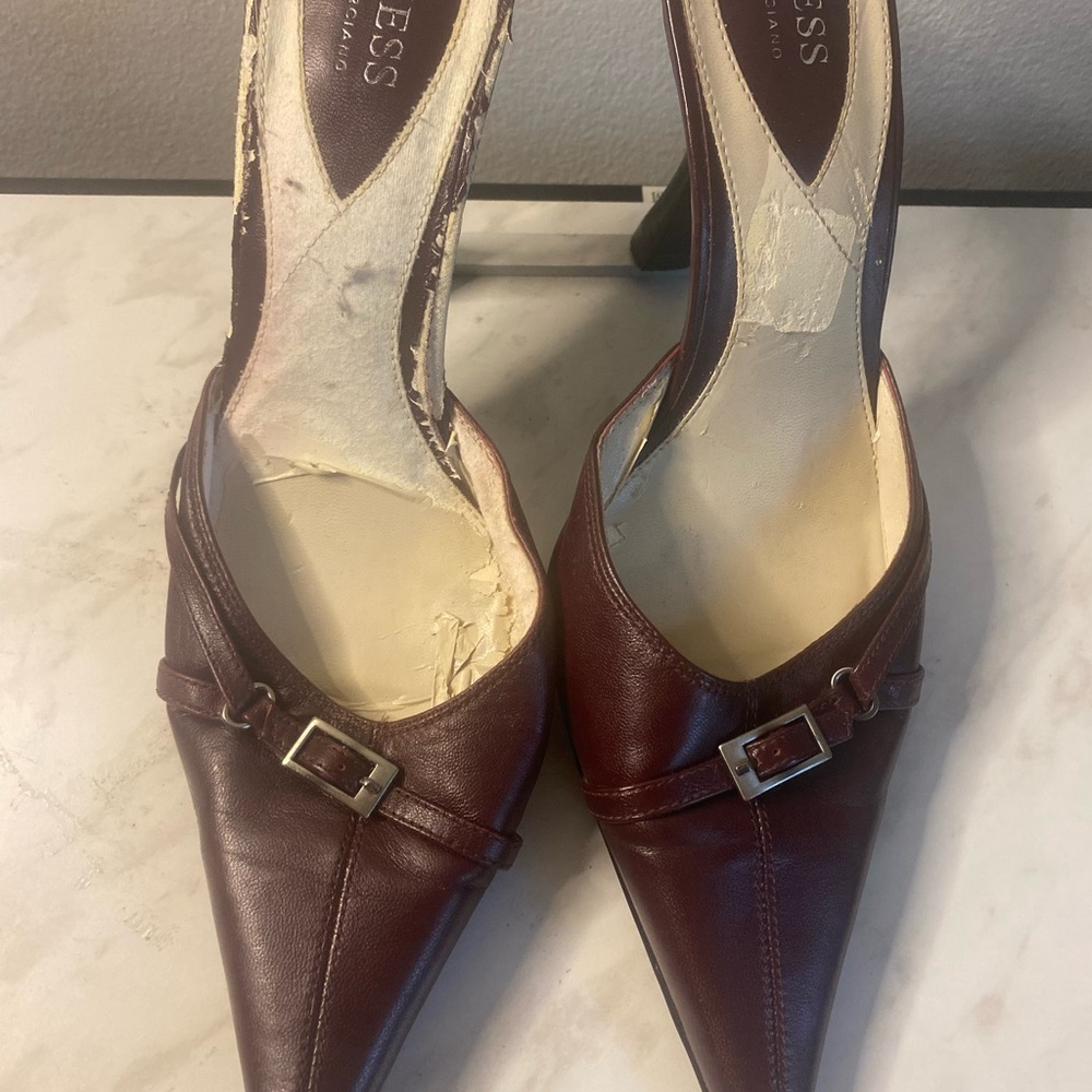 Guess Red Leather Slides By Marciano. Size 8.5